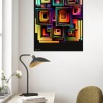 Neon Nested Squares metal wall art print, view 5