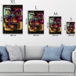 Neon Nested Squares metal wall art print, view 6
