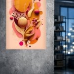Amber Botanical Orbit metal wall art print, view 4