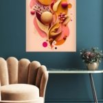 Amber Botanical Orbit metal wall art print, view 5