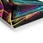 Neon Prism Triangles metal wall art print, view 2