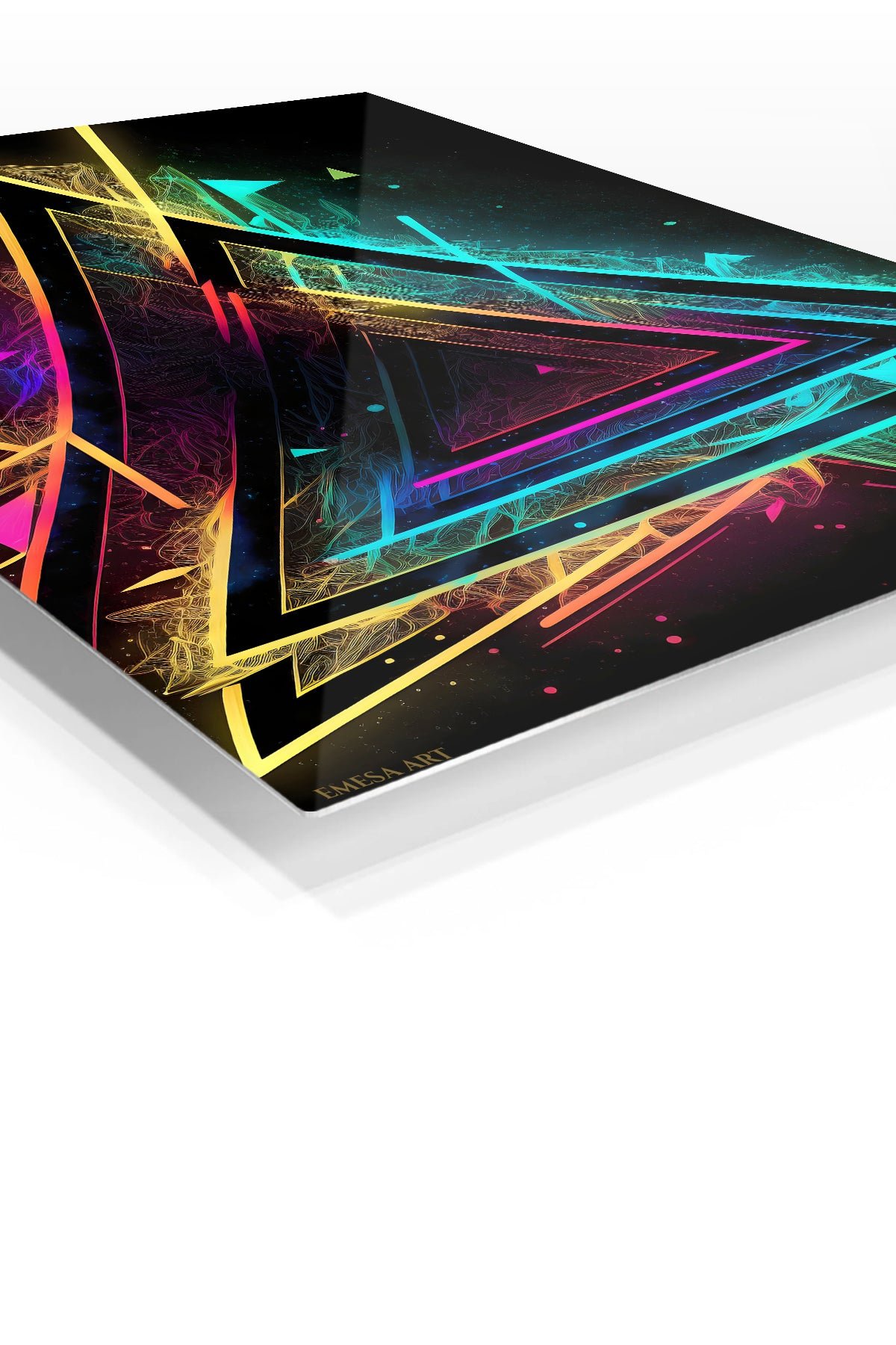 Neon Prism Triangles metal wall art print, view 2