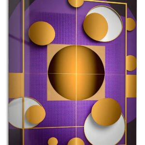 Golden Orbit Geometry metal wall art print