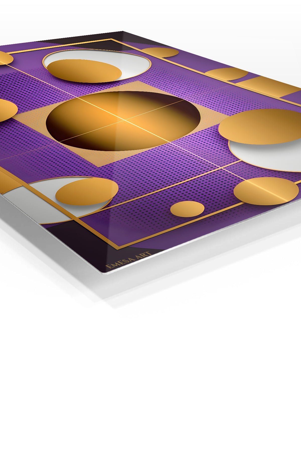 Golden Orbit Geometry metal wall art print, view 2