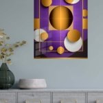 Golden Orbit Geometry metal wall art print, view 4