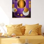 Golden Orbit Geometry metal wall art print, view 5