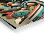 Layered Geometric Botanical Rhythm metal wall art print, view 2