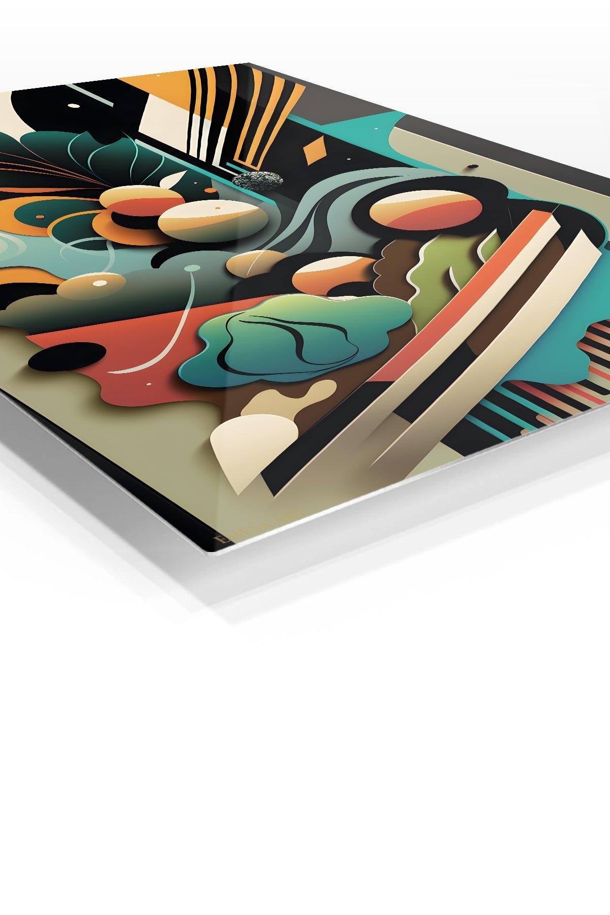 Layered Geometric Botanical Rhythm metal wall art print, view 2