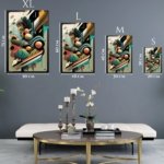 Layered Geometric Botanical Rhythm metal wall art print, view 6
