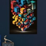 Chromatic Cube Cascade metal wall art print, view 4