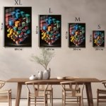 Chromatic Cube Cascade metal wall art print, view 6