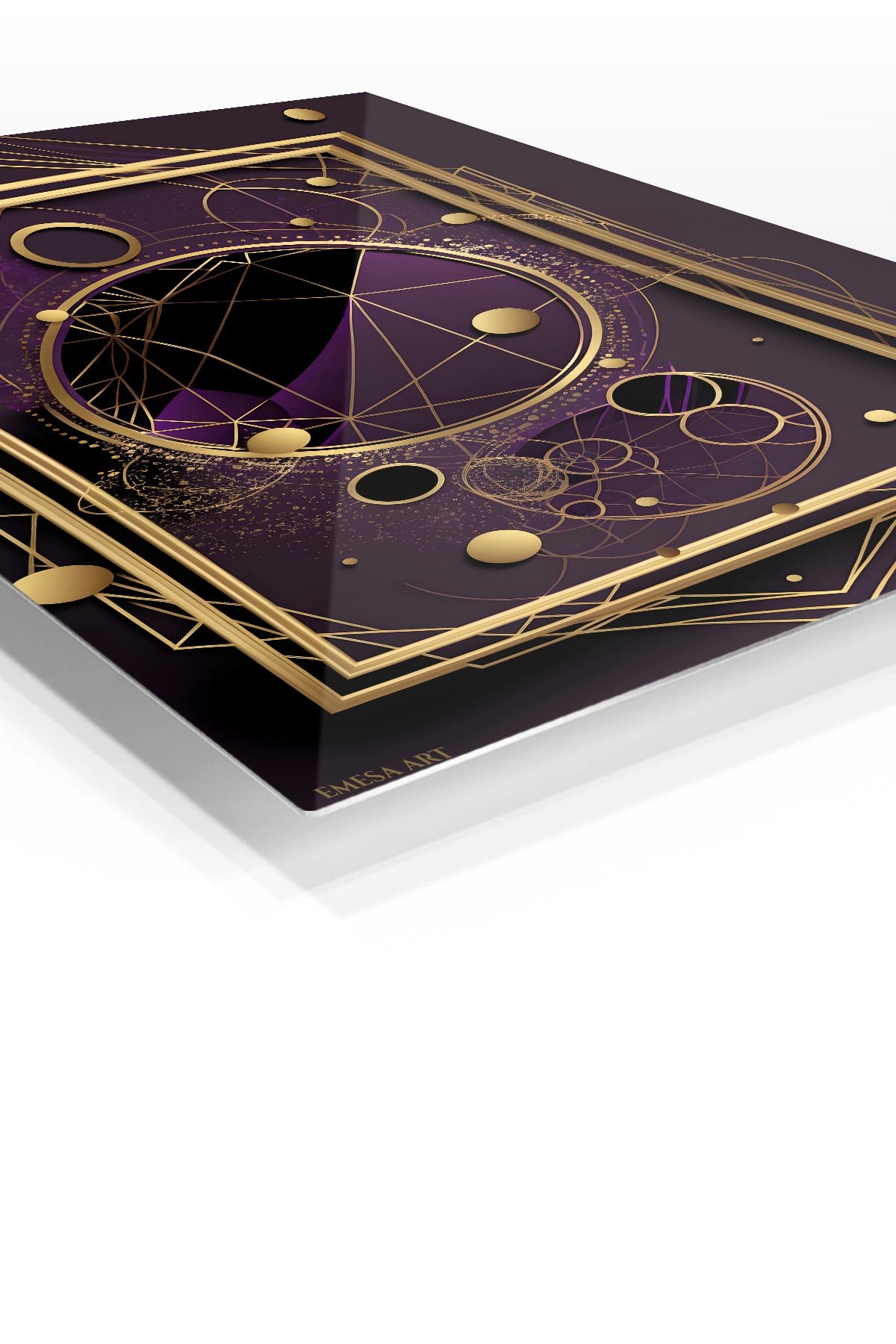 Gilded Orbital Geometry metal wall art print, view 2