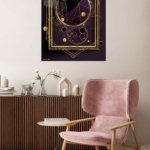 Gilded Orbital Geometry metal wall art print, view 5