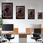 Gilded Orbital Geometry metal wall art print, view 6