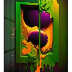 Neon Drip Dimension metal wall art print