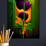 Neon Drip Dimension metal wall art print, view 4
