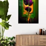 Neon Drip Dimension metal wall art print, view 5