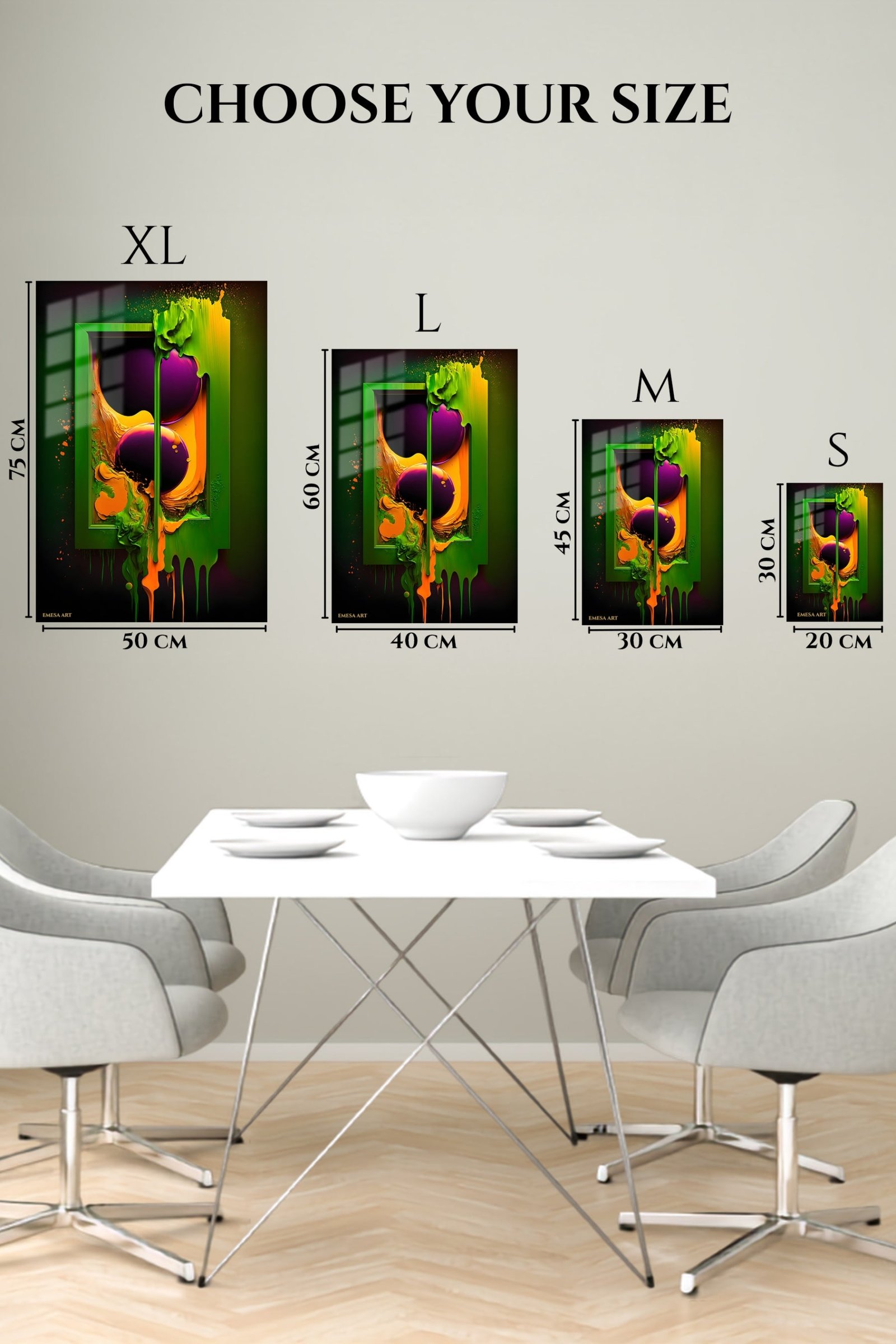 Neon Drip Dimension metal wall art print, view 6