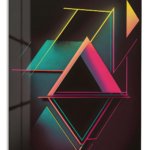Neon Prism Geometry metal wall art print
