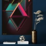 Neon Prism Geometry metal wall art print, view 4