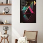 Neon Prism Geometry metal wall art print, view 5