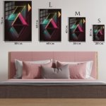 Neon Prism Geometry metal wall art print, view 6