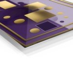 Gold Geometry on a Violet Divide metal wall art print, view 2