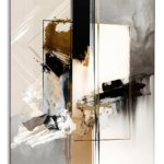Gilded Geometry in Motion metal wall art print