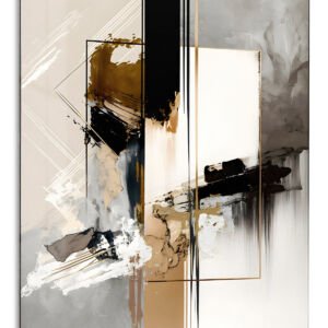 Gilded Geometry in Motion metal wall art print
