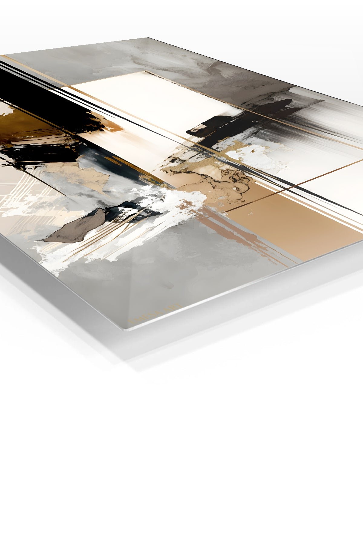 Gilded Geometry in Motion metal wall art print, view 2