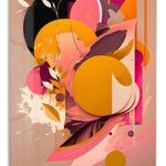 Coral Orbit Garden metal wall art print