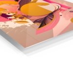 Coral Orbit Garden metal wall art print, view 2
