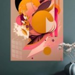 Coral Orbit Garden metal wall art print, view 4