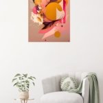Coral Orbit Garden metal wall art print, view 5