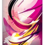 Magenta Ribbon Surge metal wall art print