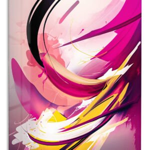 Magenta Ribbon Surge metal wall art print
