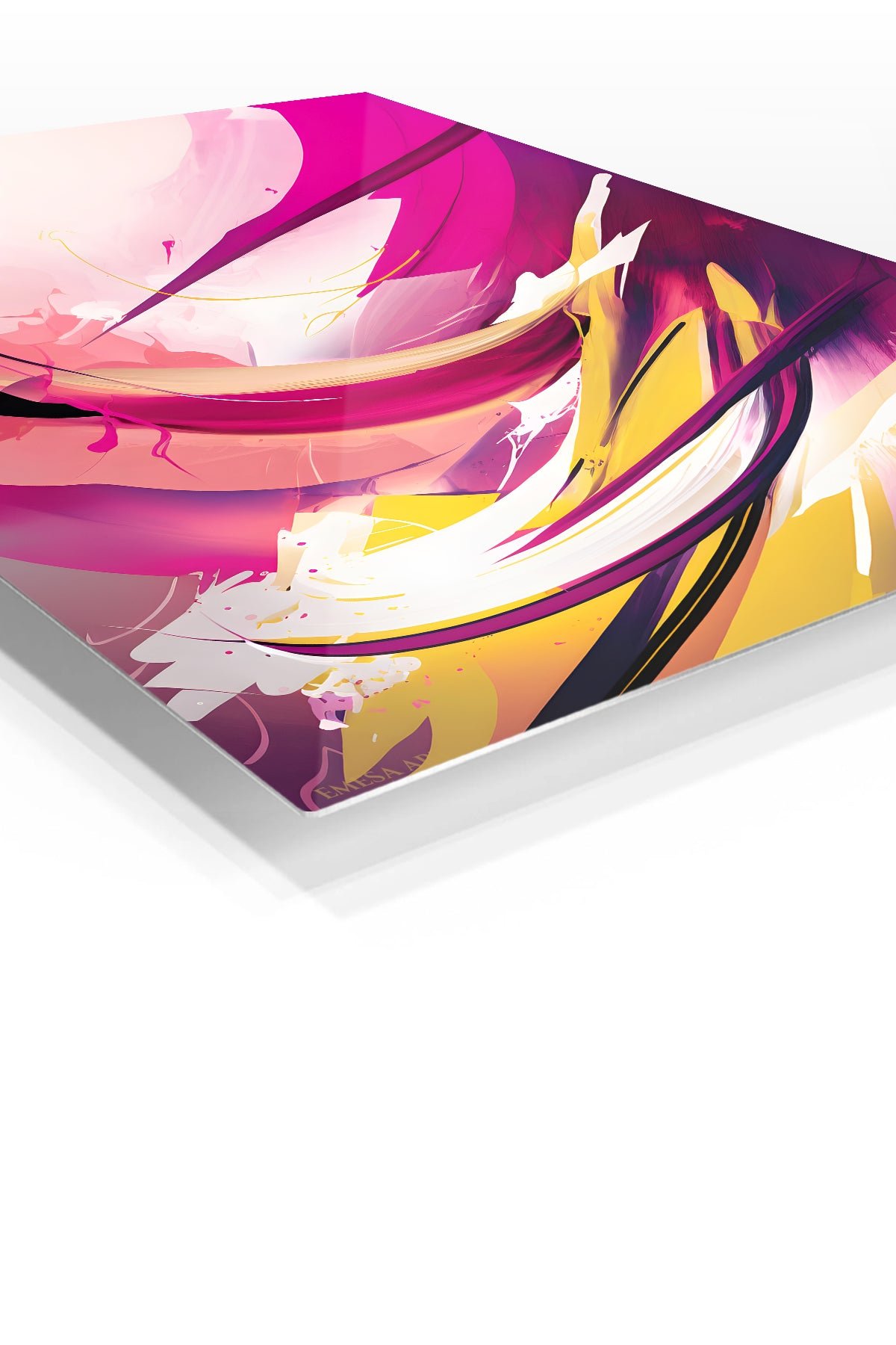 Magenta Ribbon Surge metal wall art print, view 2