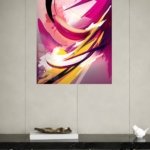 Magenta Ribbon Surge metal wall art print, view 4