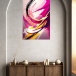 Magenta Ribbon Surge metal wall art print, view 5