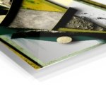 Obsidian Angles in Ochre metal wall art print, view 2