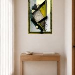 Obsidian Angles in Ochre metal wall art print, view 5
