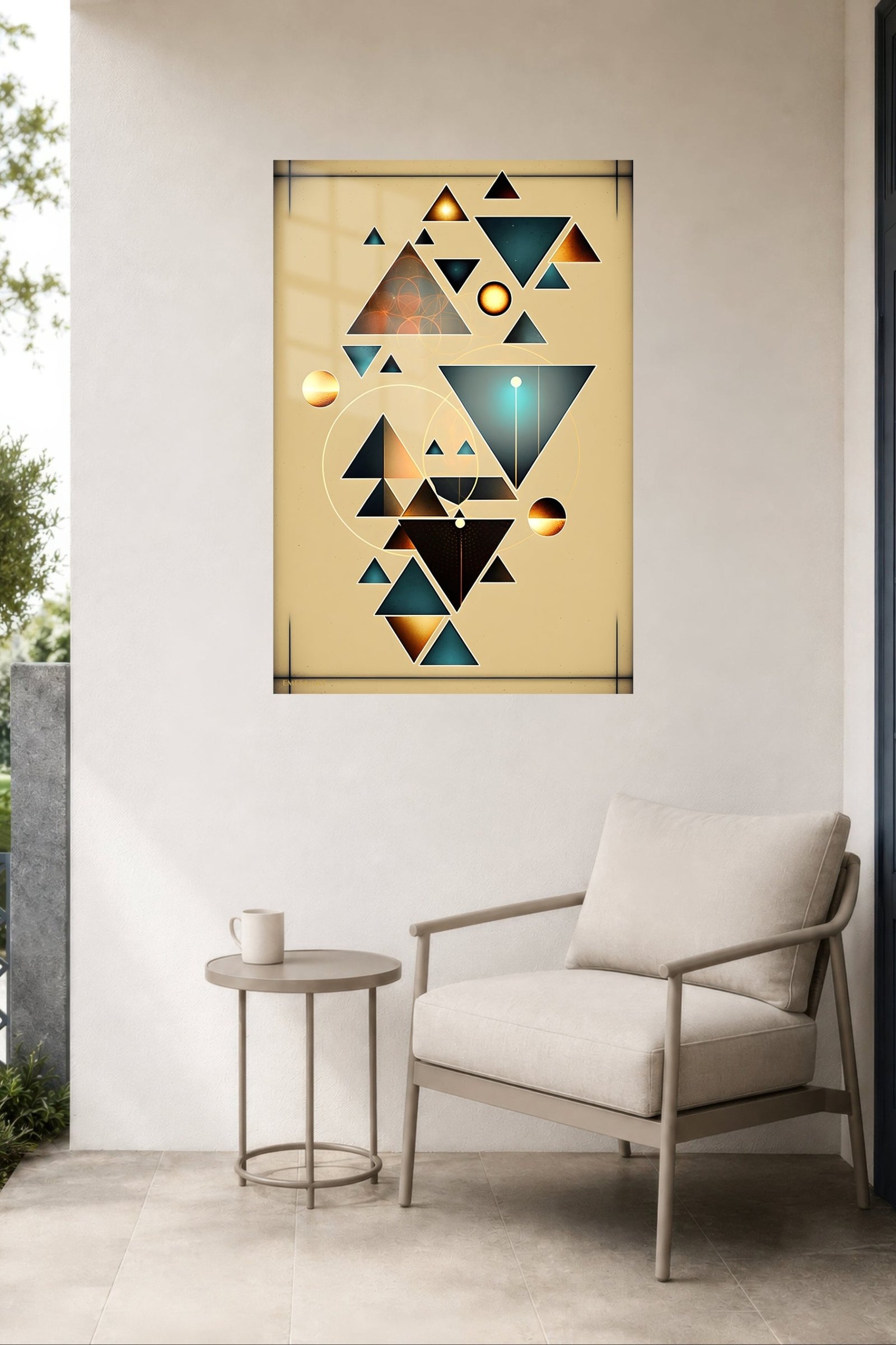 Celestial Triangle Balance metal wall art print, view 5