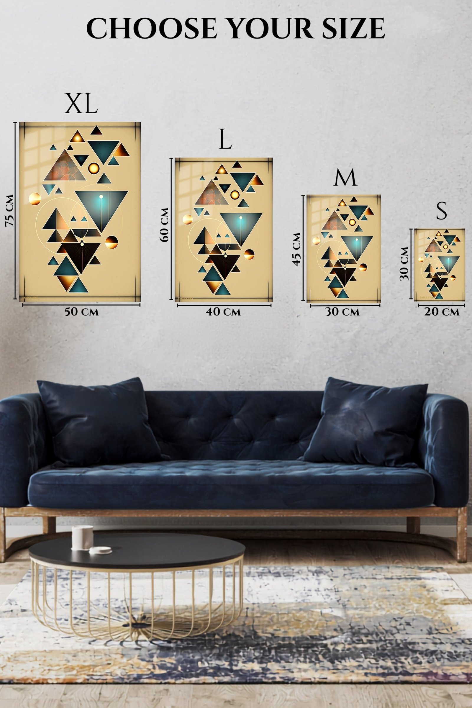Celestial Triangle Balance metal wall art print, view 6
