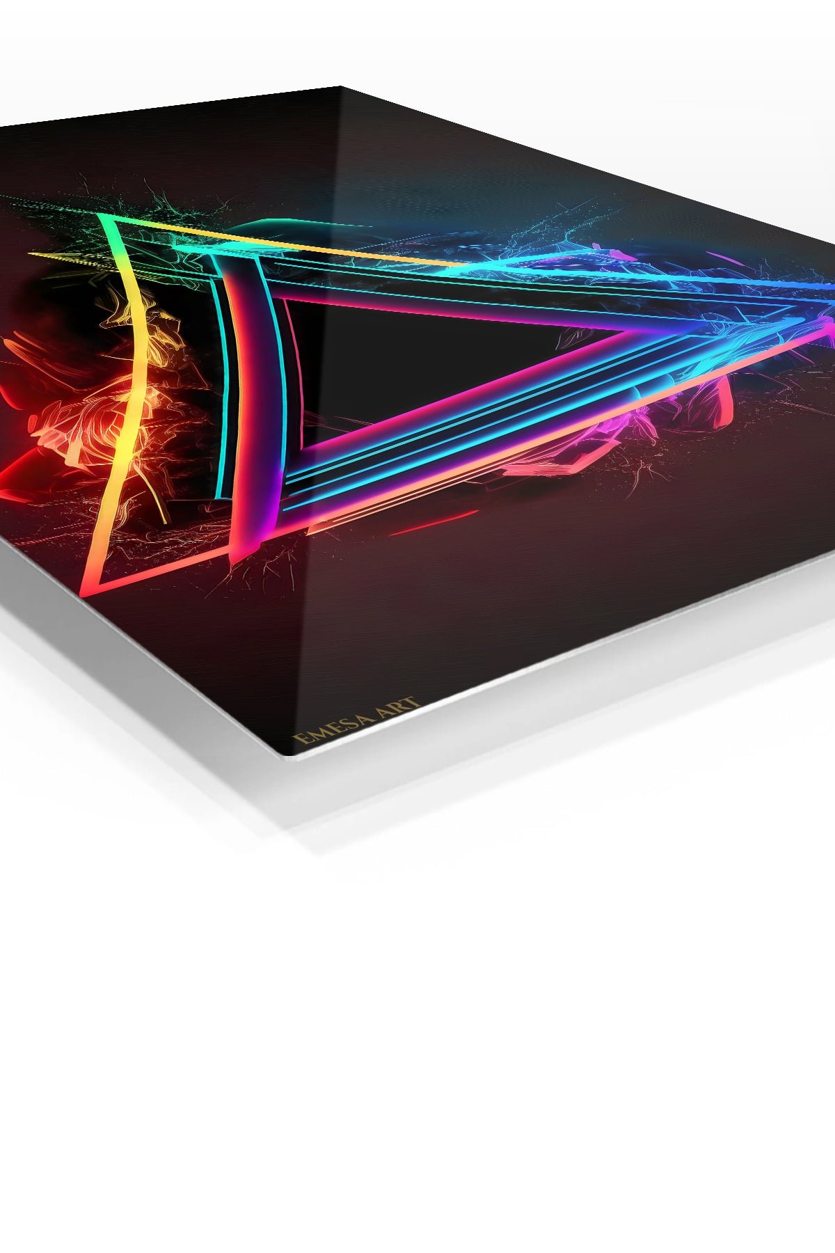 Neon Prism Triangle metal wall art print, view 2