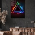 Neon Prism Triangle metal wall art print, view 4