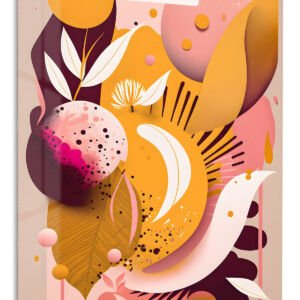 Sunlit Botanical Orbit metal wall art print
