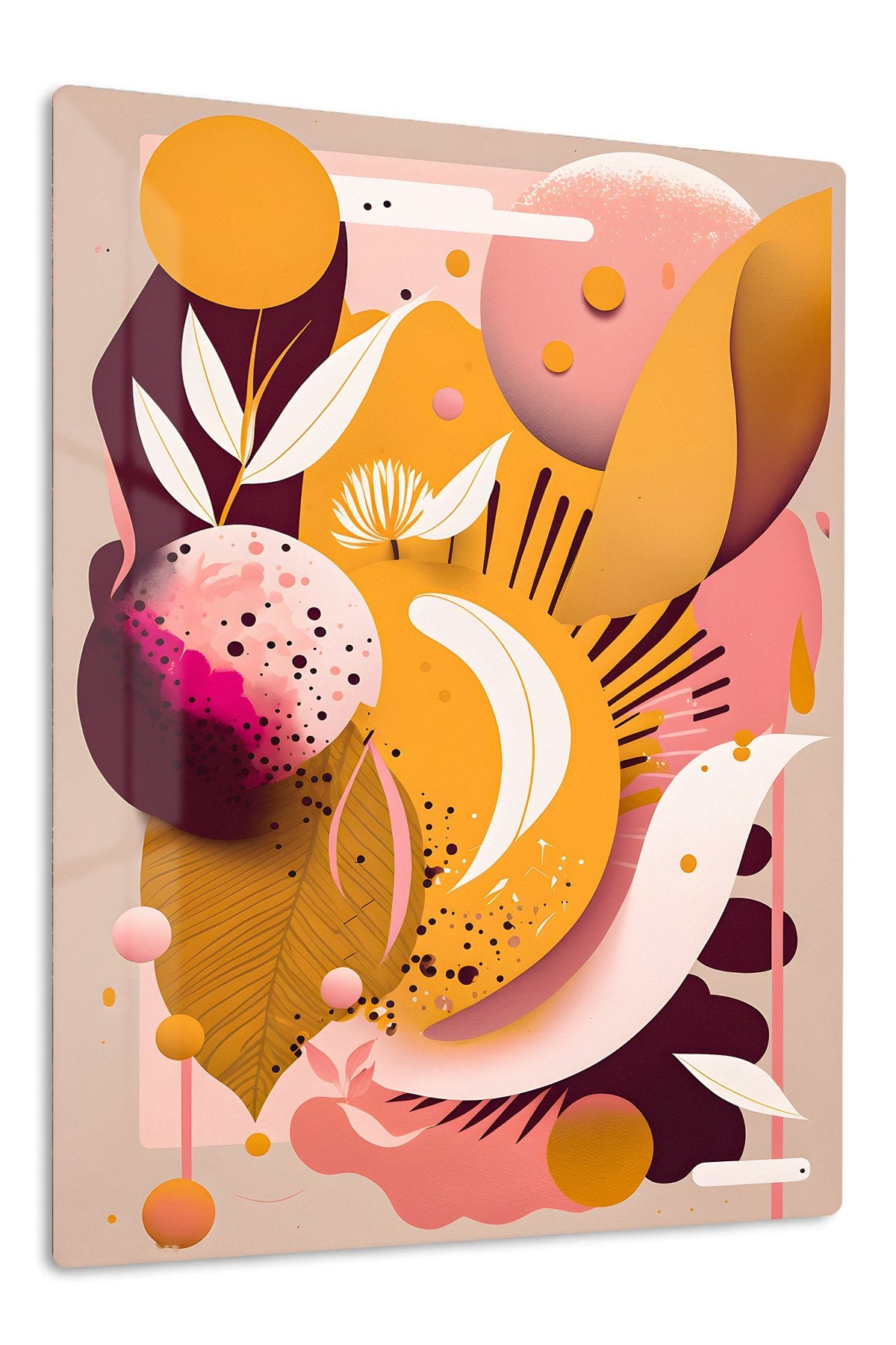 Sunlit Botanical Orbit metal wall art print