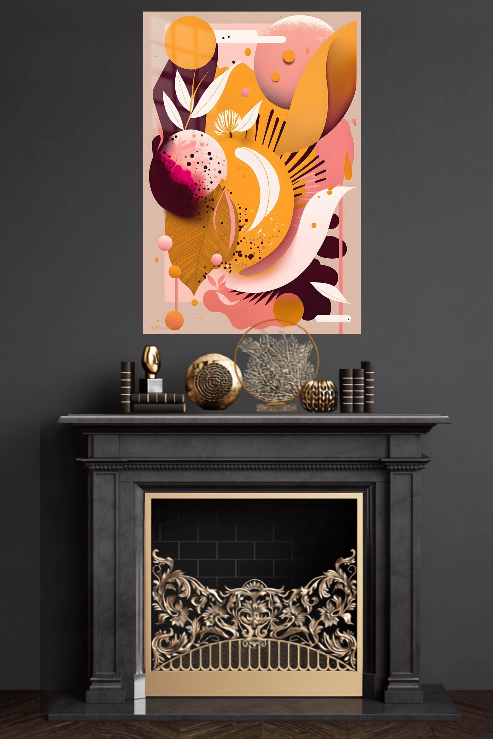 Sunlit Botanical Orbit metal wall art print, view 4