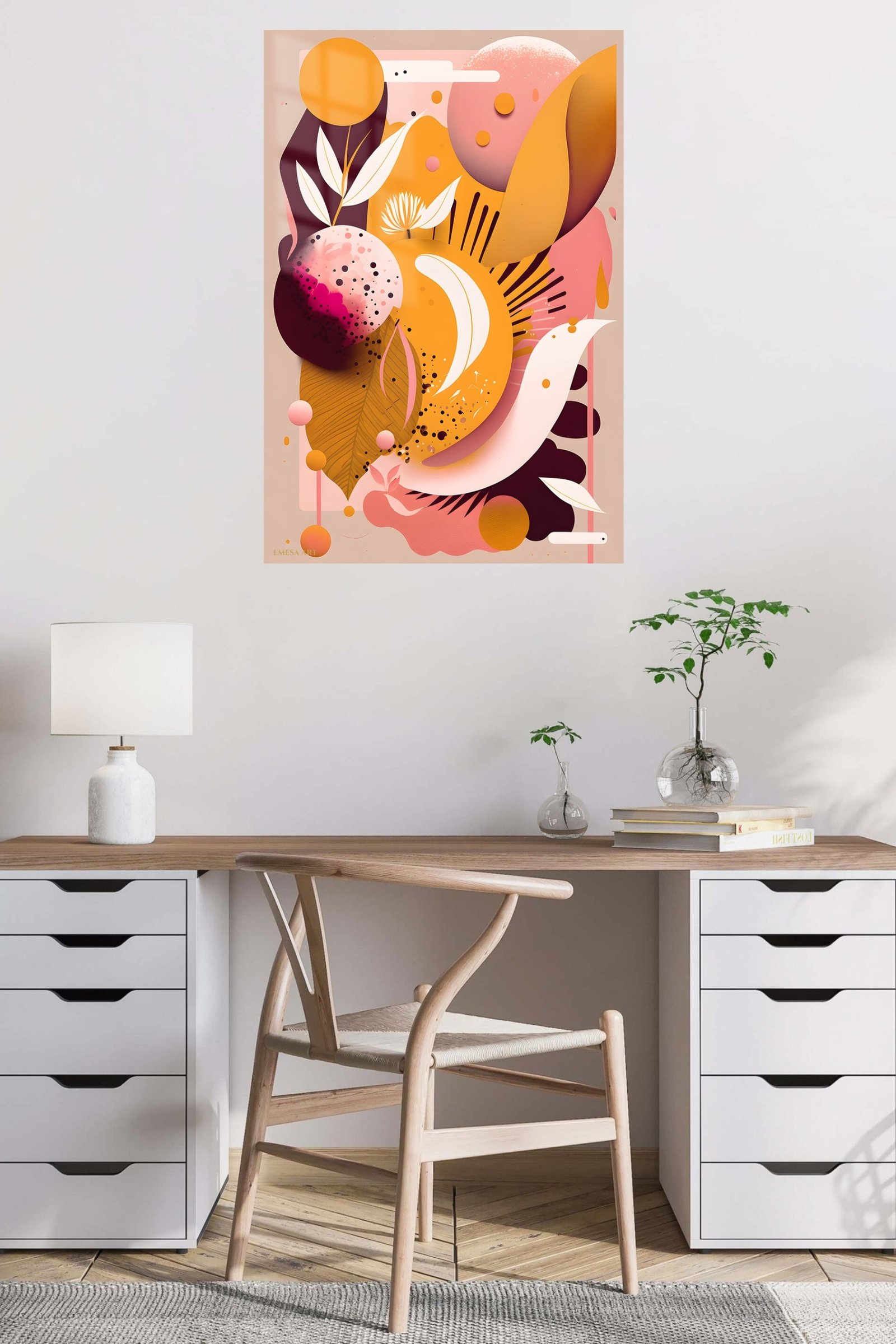 Sunlit Botanical Orbit metal wall art print, view 5