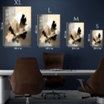 Obsidian and Ivory Brushwork metal wall art print, view 6
